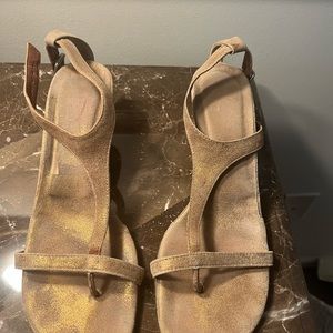 Donald J. Pliner sandals-Sand Distressed Metallic-8.5M
